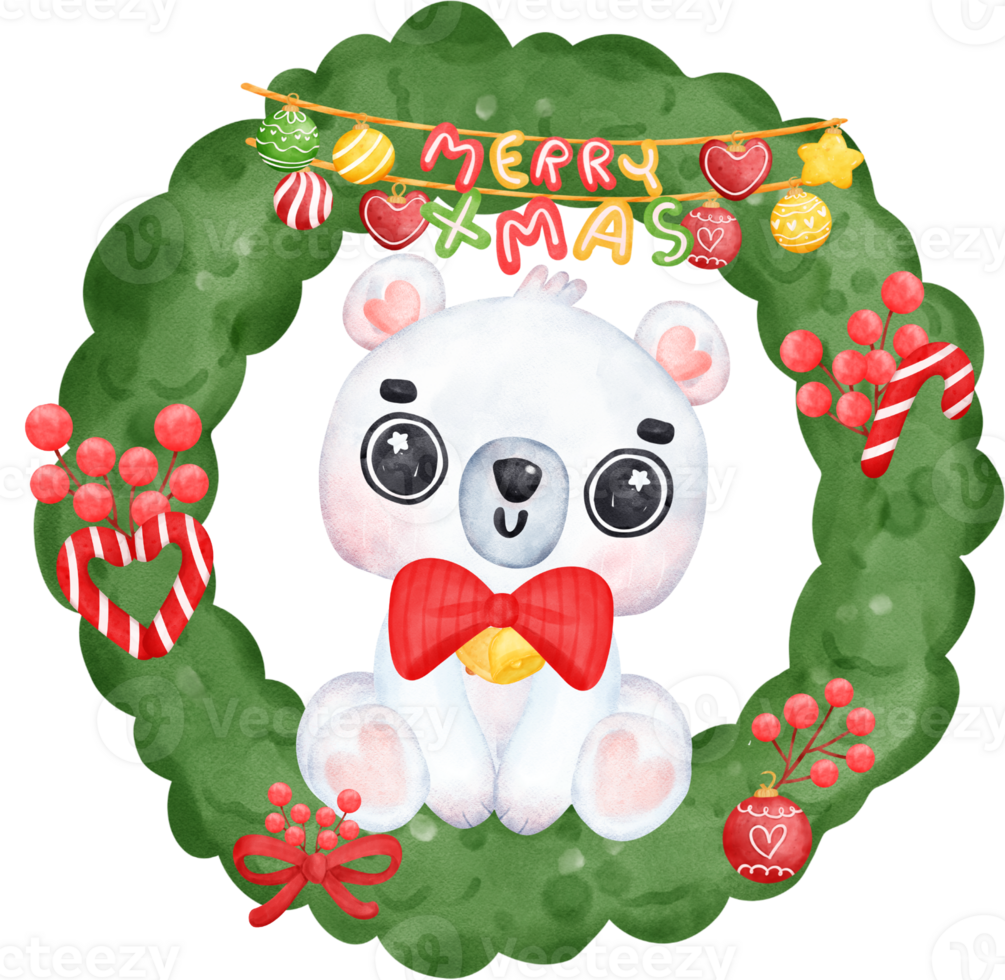 festivo Natal desenho animado ilustração, fofa polar Urso entregando presentes em trenó. png