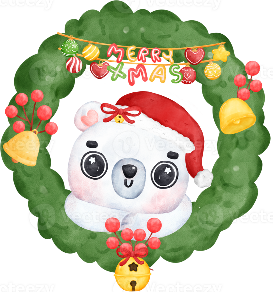 festivo Natale cartone animato illustrazione, carino polare orso consegna i regali su slitta. png