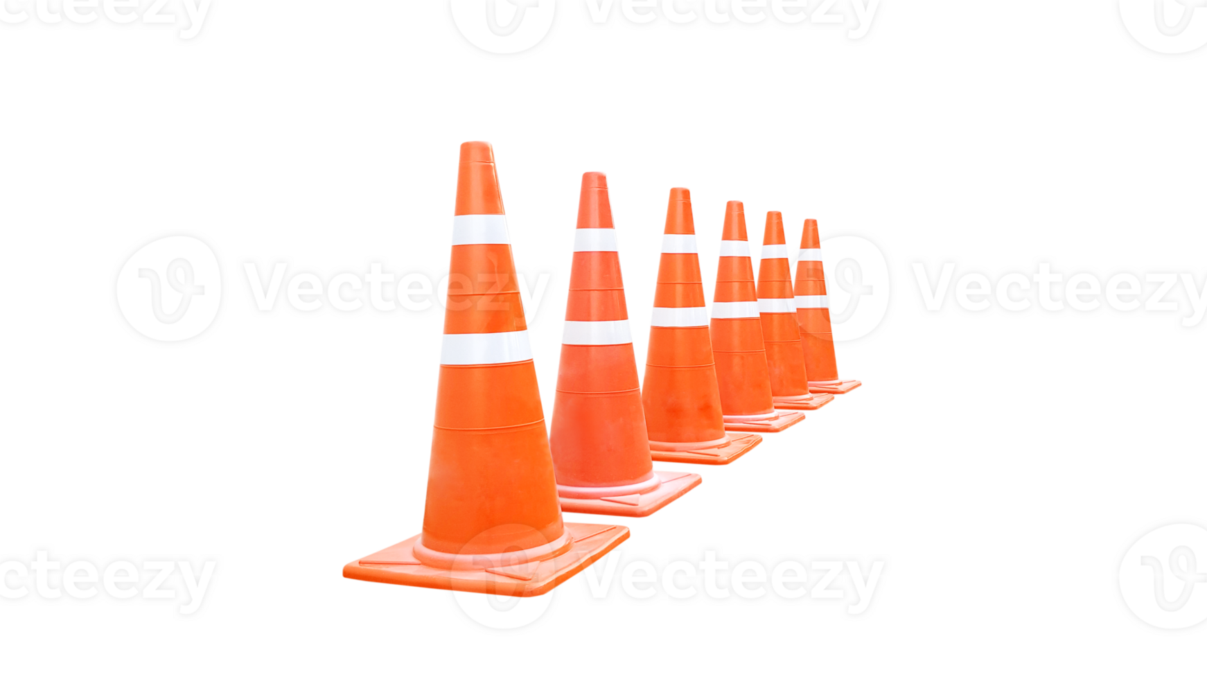 orange traffic cone isolated PNG transparent