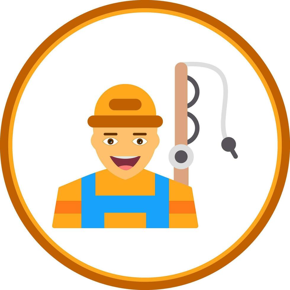 Fisherman Vector Icon Design