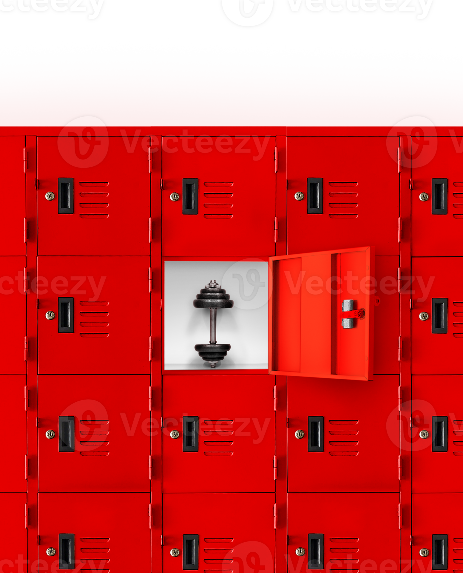 Steel dumbbells in red locker in gym PNG transparent 25140893 PNG