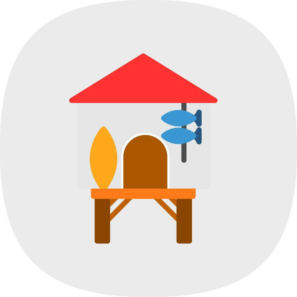 Beach hut Vector Icon Design