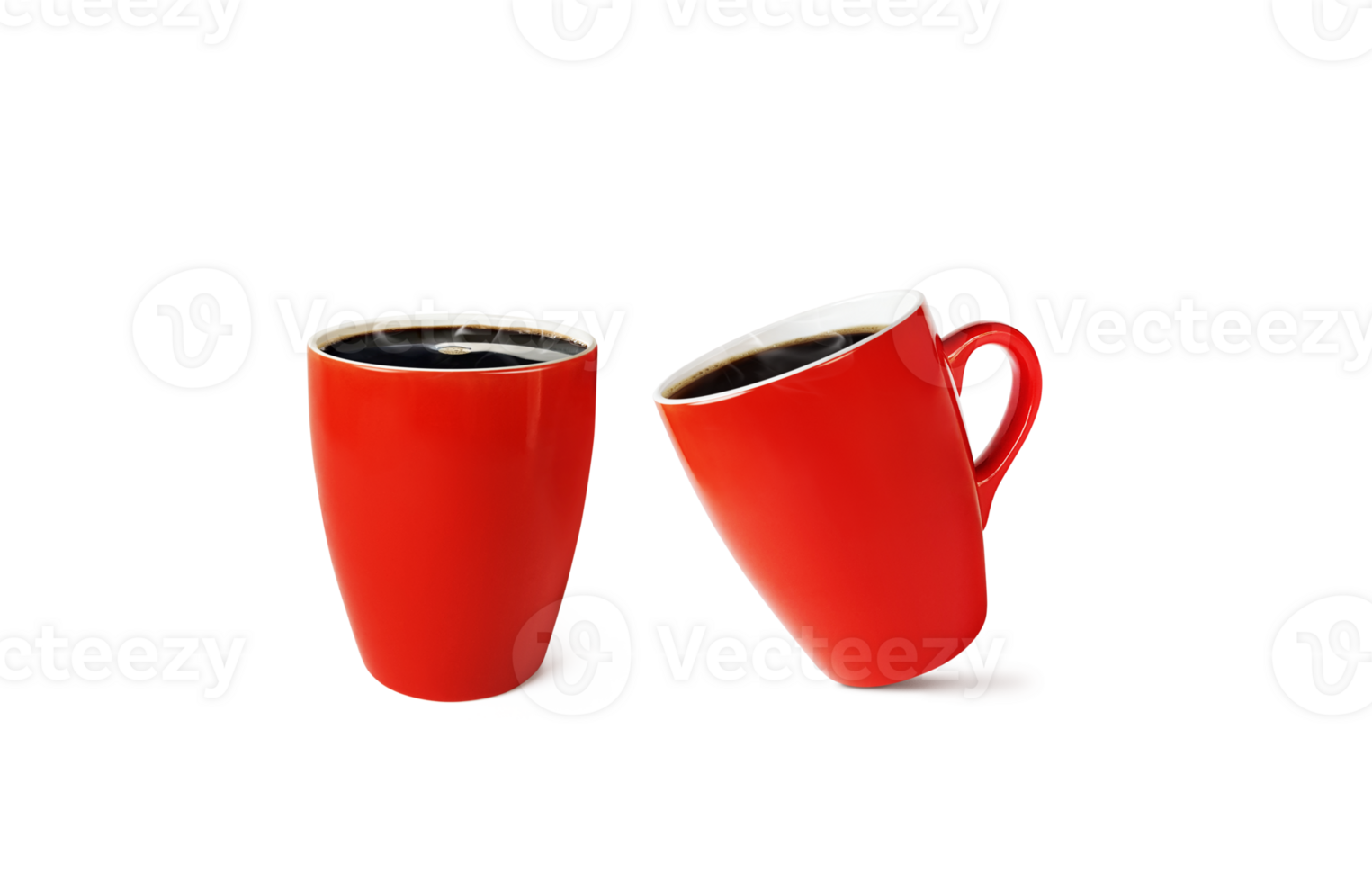 bright red coffee mug isolated PNG transparent