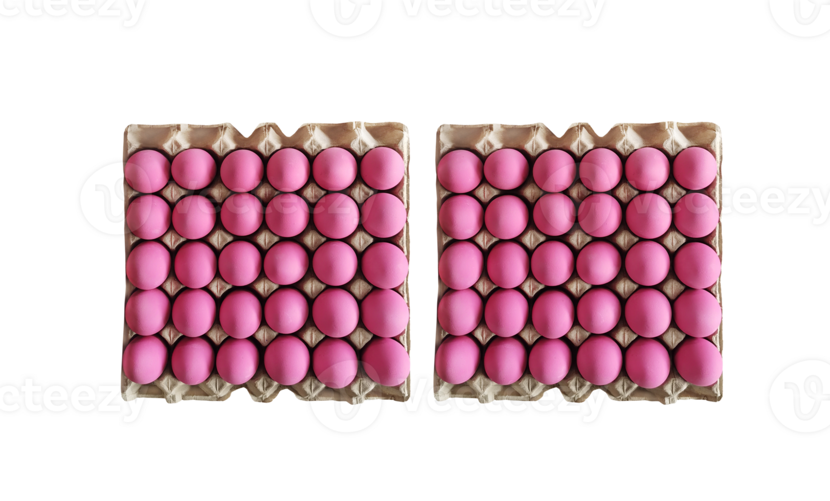 Century eggs or pickled eggs in recycled cardboard boxes isolated PNG transparent
