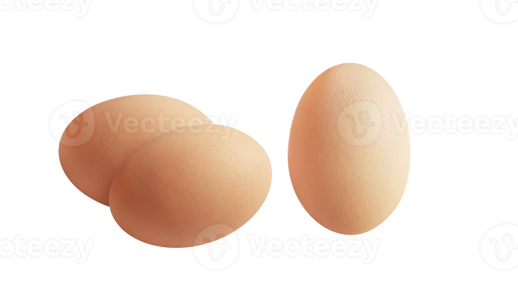 three eggs isolated PNG transparent