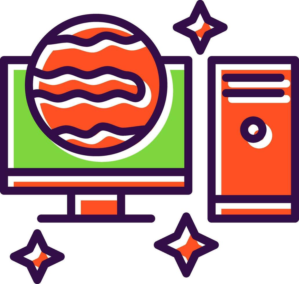 Desktop computer Vector Icon Design