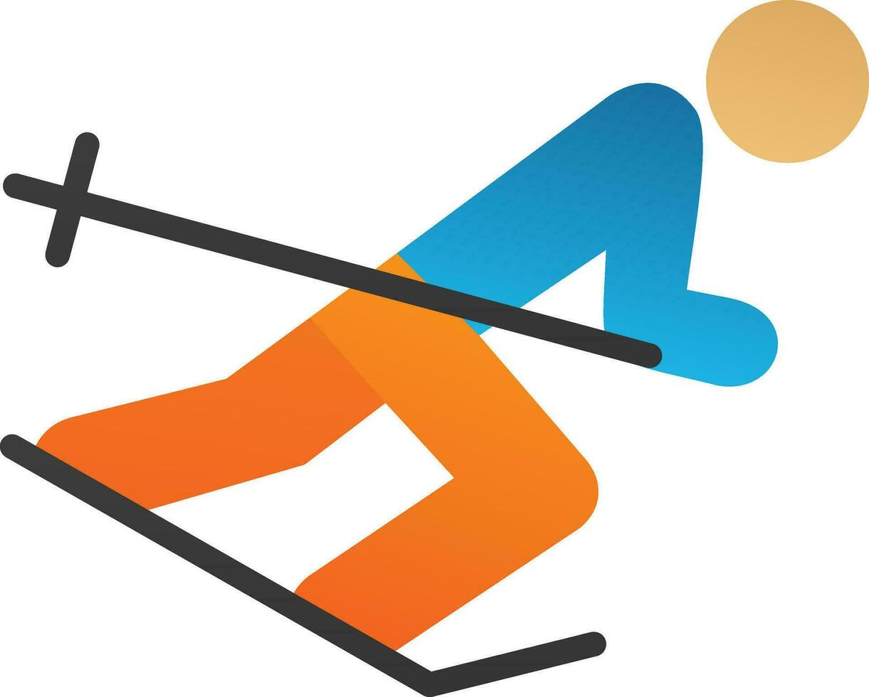 Skier Vector Icon Design