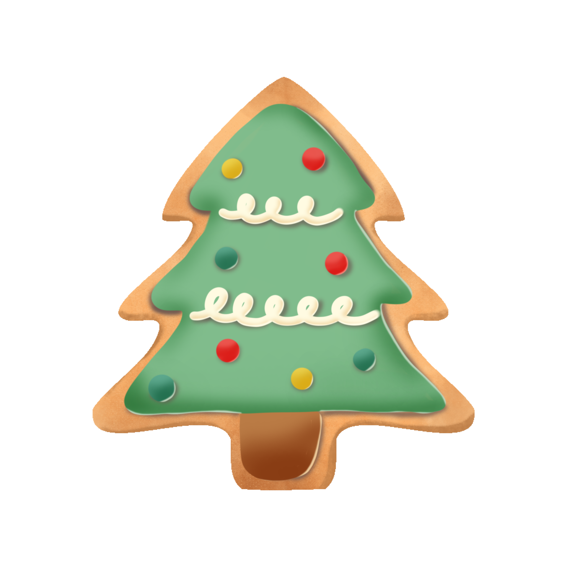 Christmas tree water color cookie hand drawn illustration 25142901 PNG