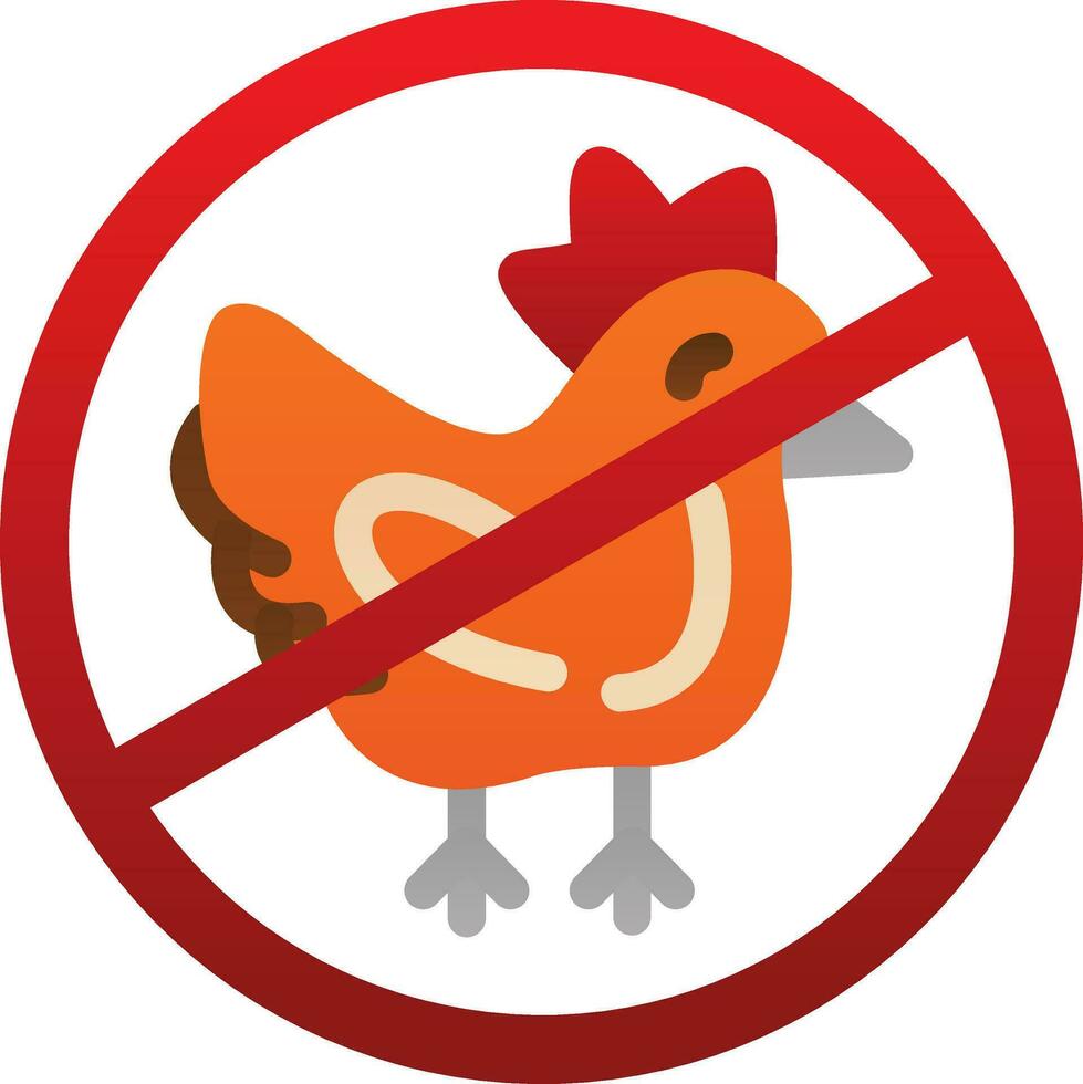 No chicken Vector Icon Design