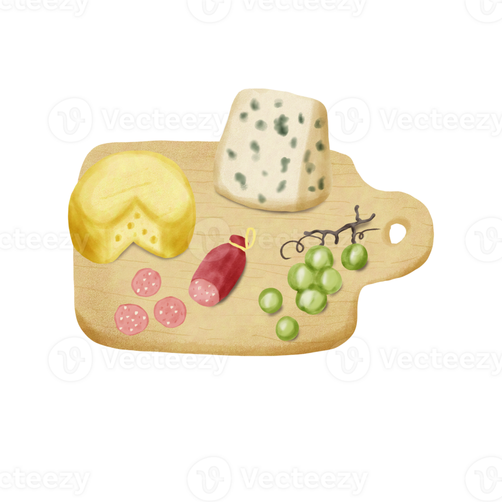 Cheeseboard Spring Picnic collection hand drawn drawing illustration png