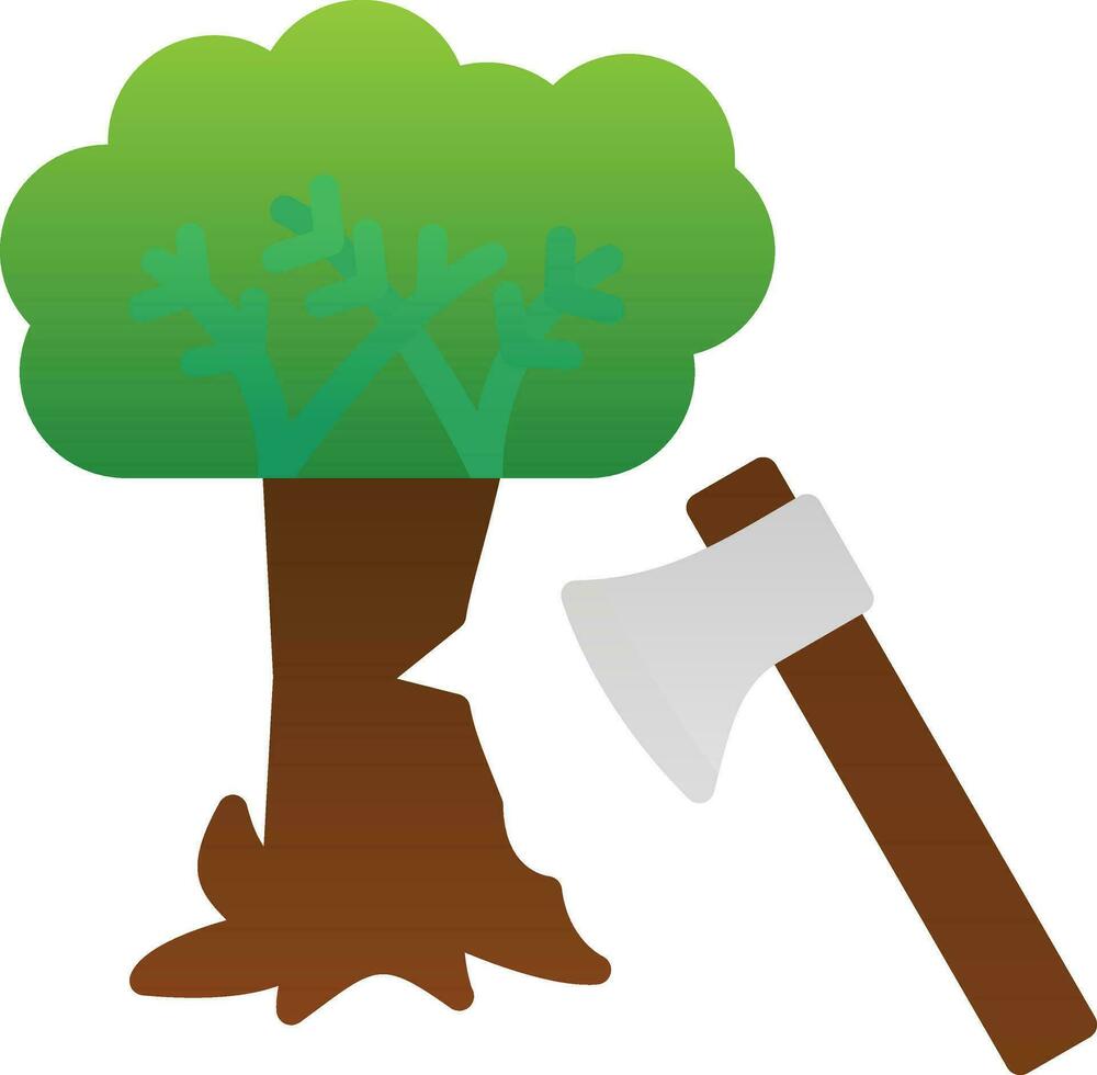 Tree cutting Vector Icon Design