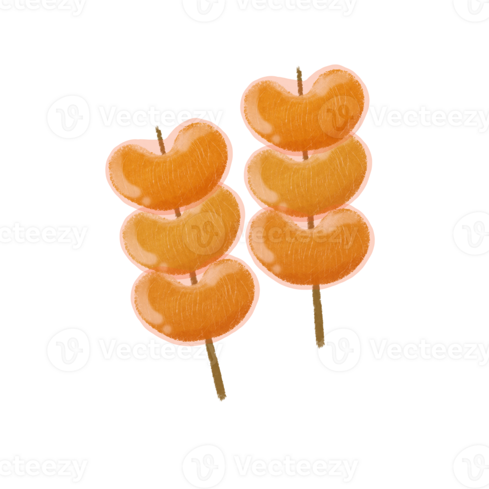 Orange Tanghulu candied fruits handdrawn drawing illustration 25143318 PNG