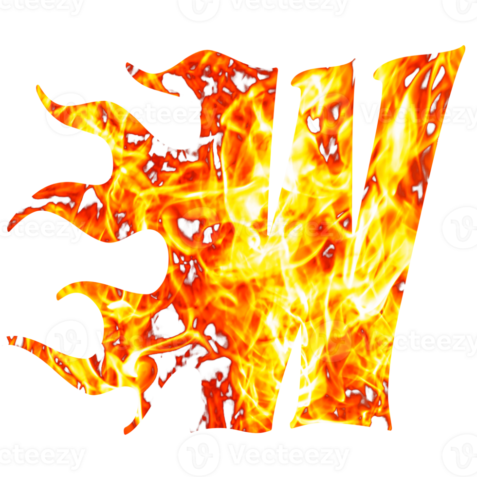 letter w fire effects png