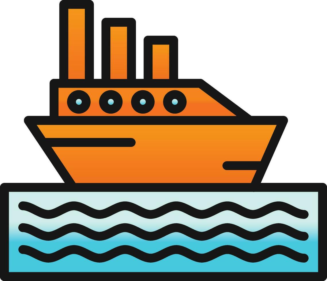 Ferryboat Vector Icon Design