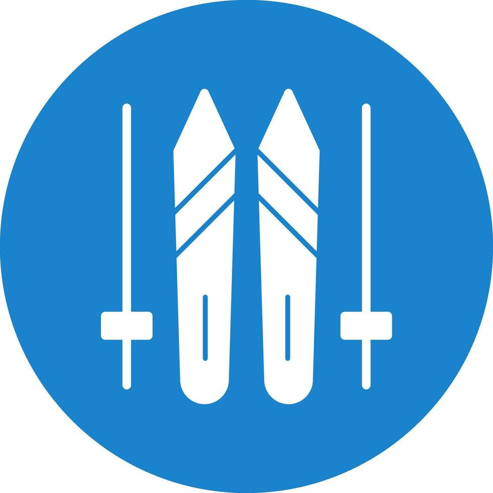 Ski sticks Vector Icon Design