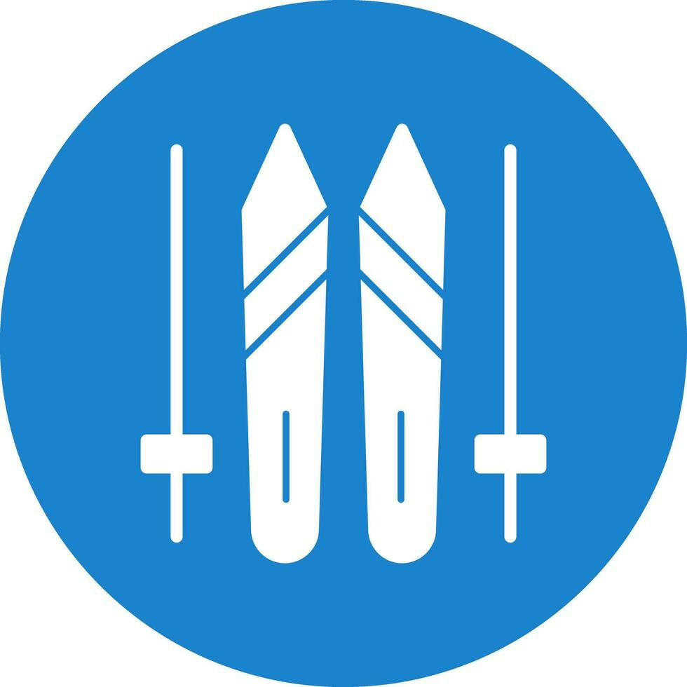 Ski sticks Vector Icon Design