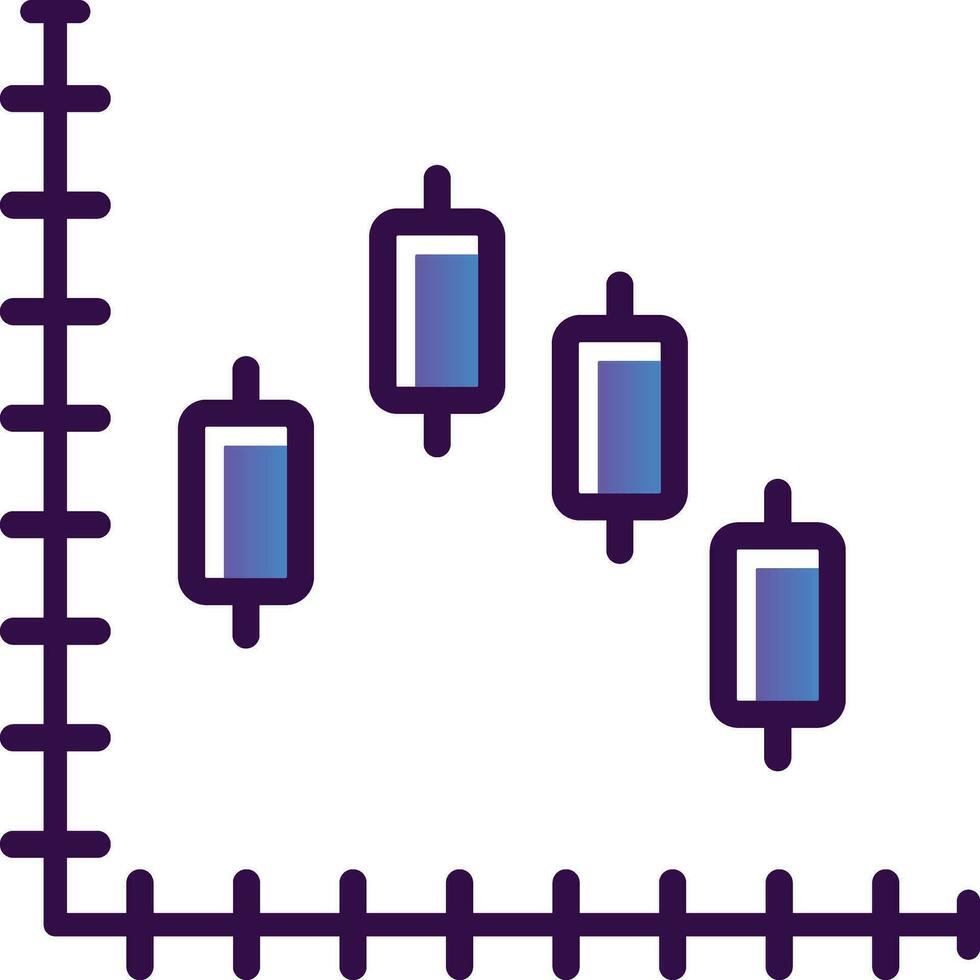 Candlestick chart Vector Icon Design