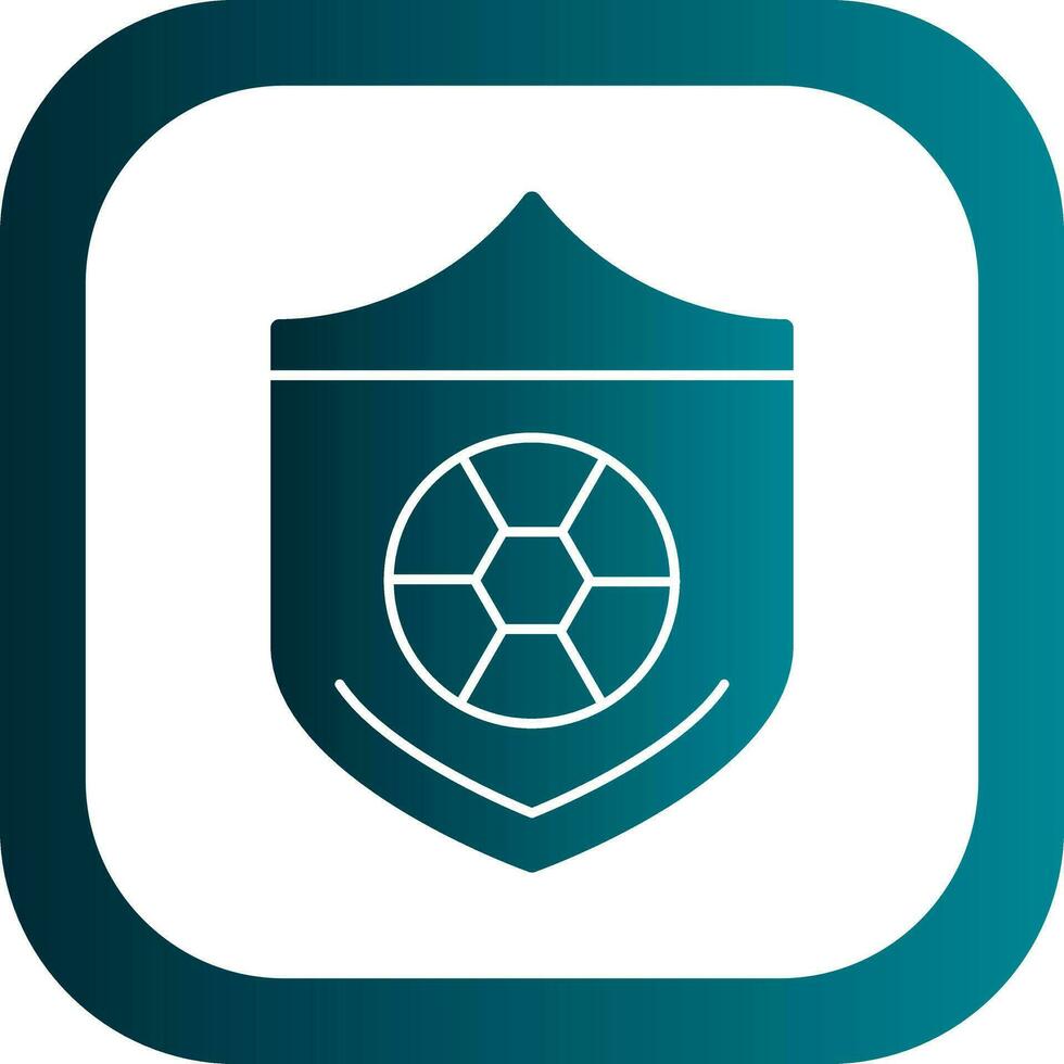 Soccer ball on a shield Vector Icon Design