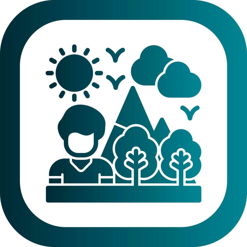 Hiking Vector Icon Design