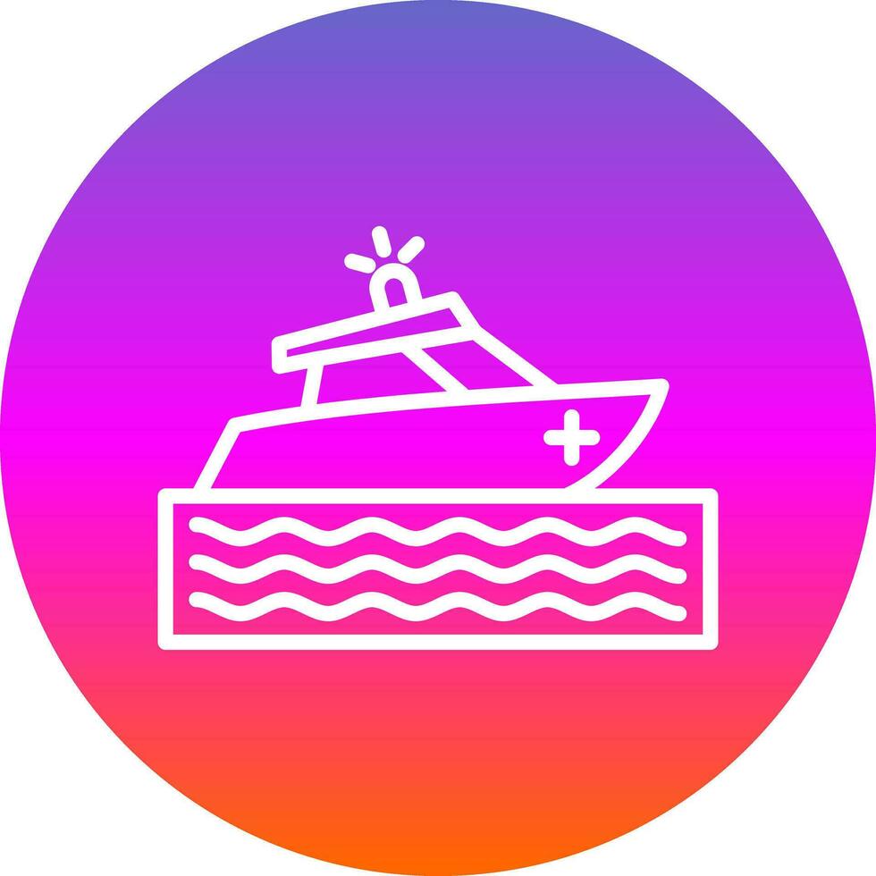 Rescue boat Vector Icon Design