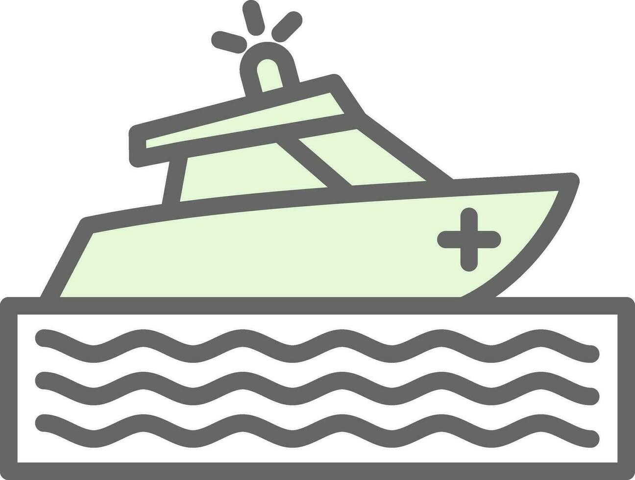Rescue boat Vector Icon Design