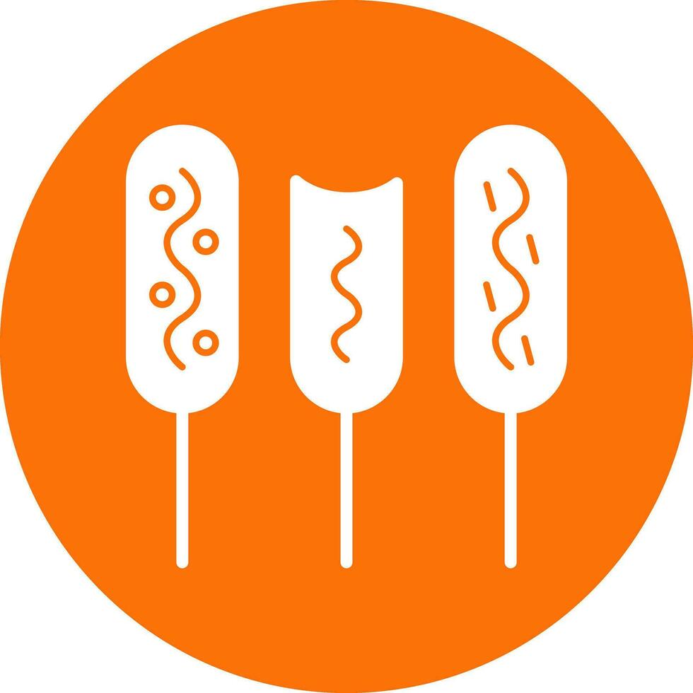 Corn dog Vector Icon Design