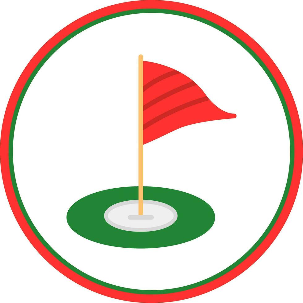 Golf flag Vector Icon Design