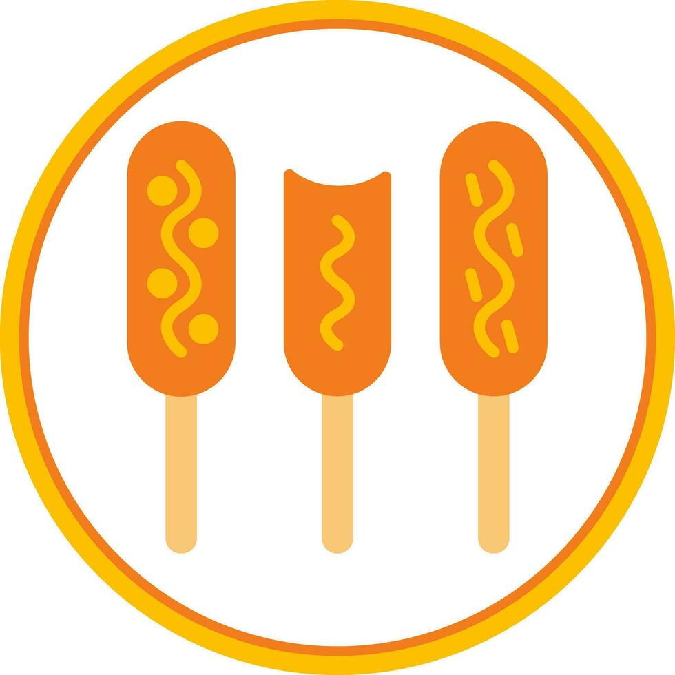 Corn dog Vector Icon Design