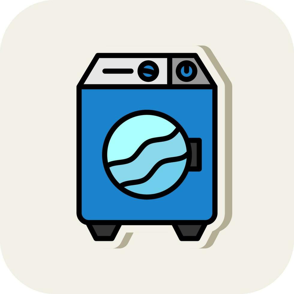 Washing machine Vector Icon Design