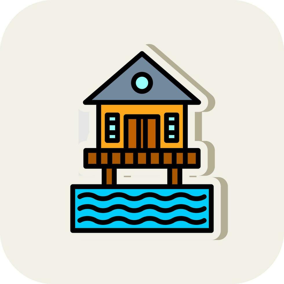 Beach hut Vector Icon Design