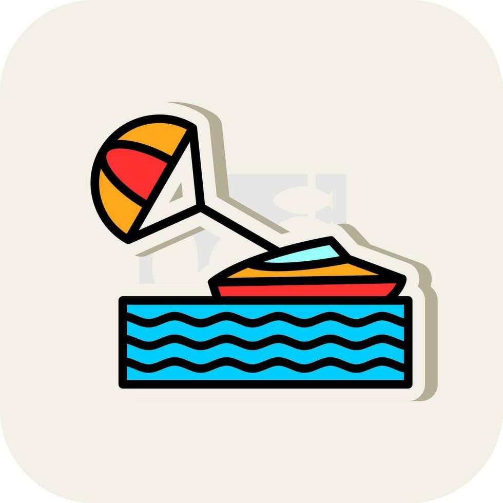Parasailing Vector Icon Design