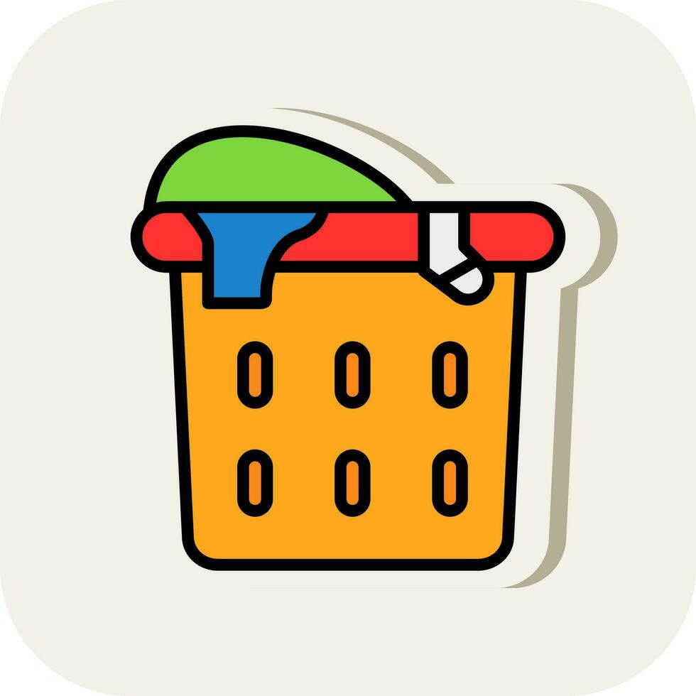 Laundry basket Vector Icon Design