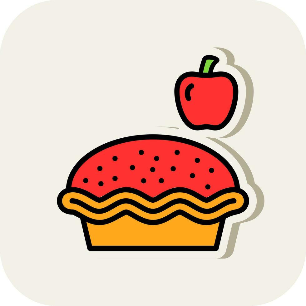 Apple pie Vector Icon Design