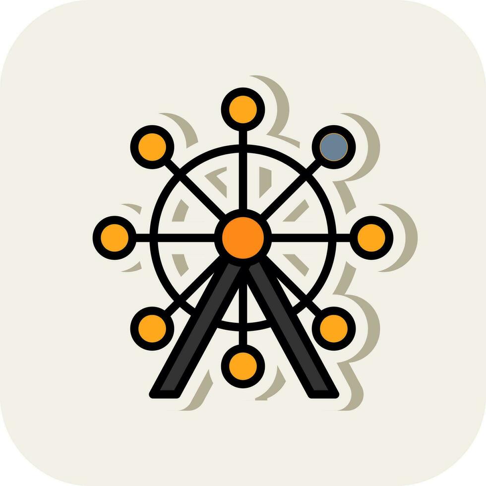 Ferris wheel Vector Icon Design