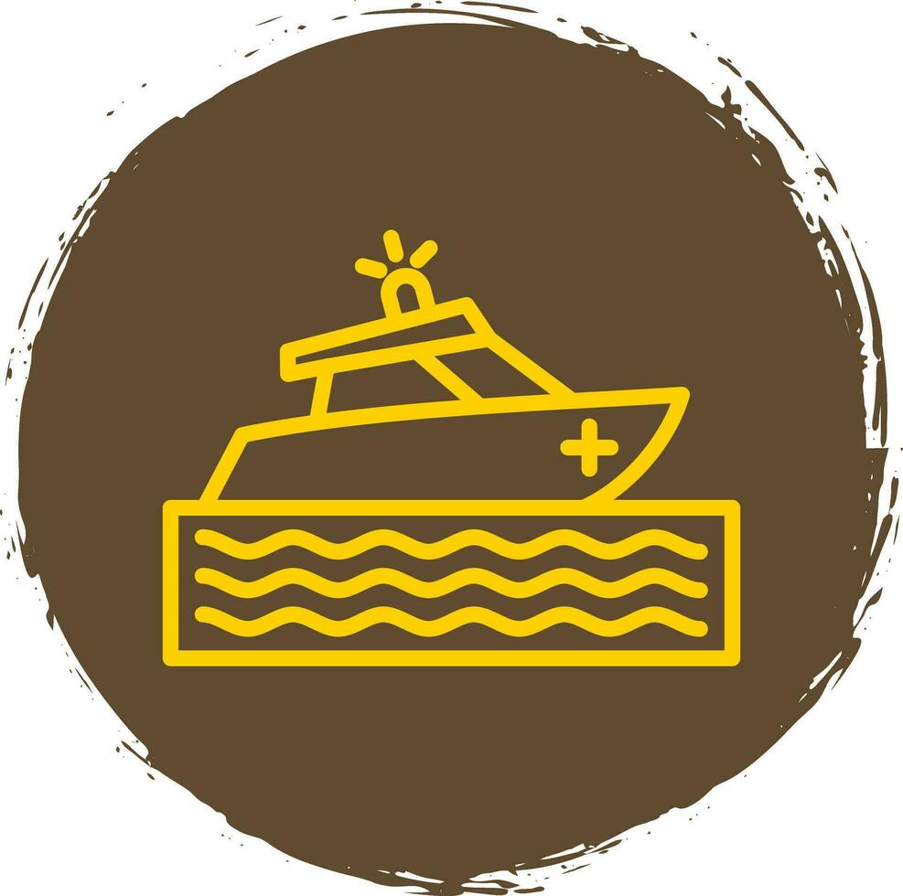 Rescue boat Vector Icon Design