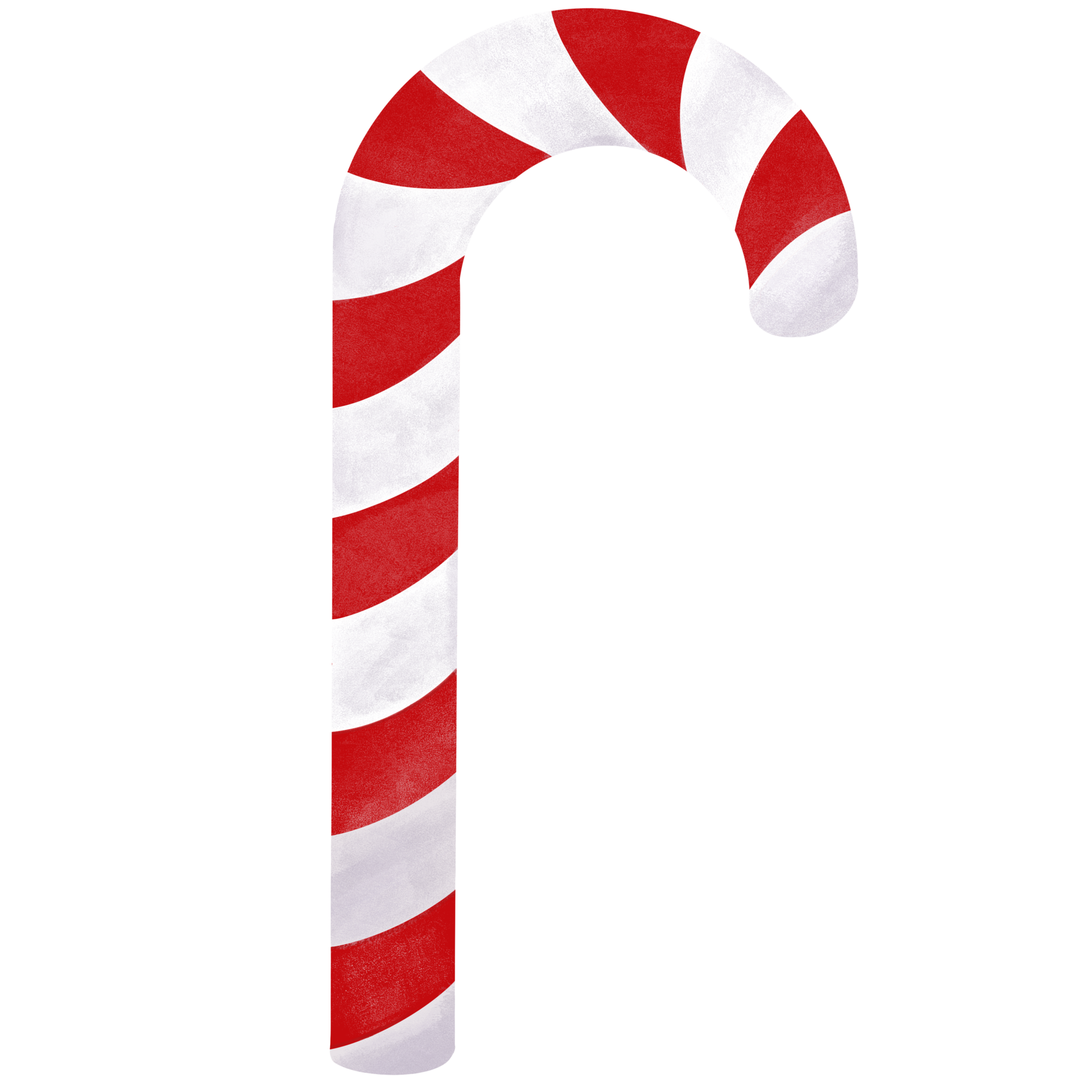 Hand drawn watercolor candy cane. Watercolor illustration isolated on