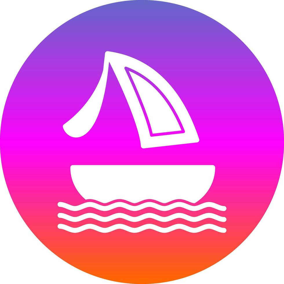 Surfing boat Vector Icon Design