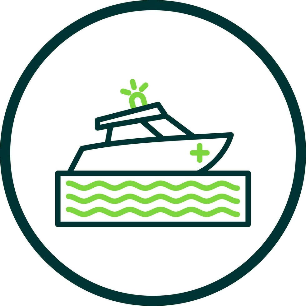 Rescue boat Vector Icon Design