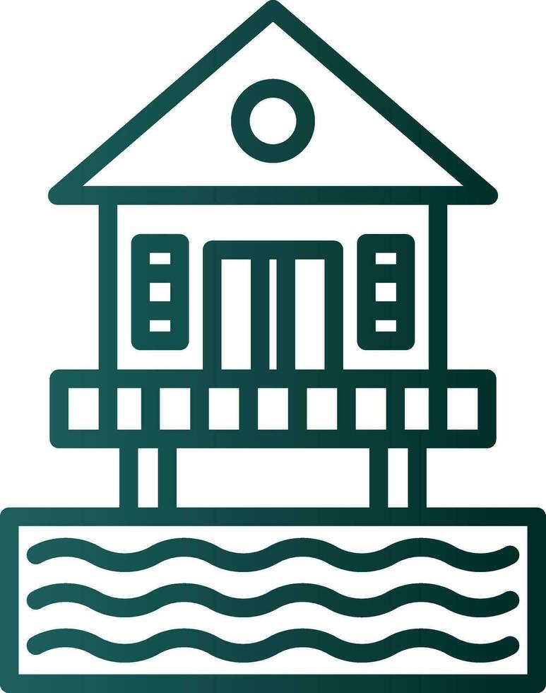 Beach hut Vector Icon Design