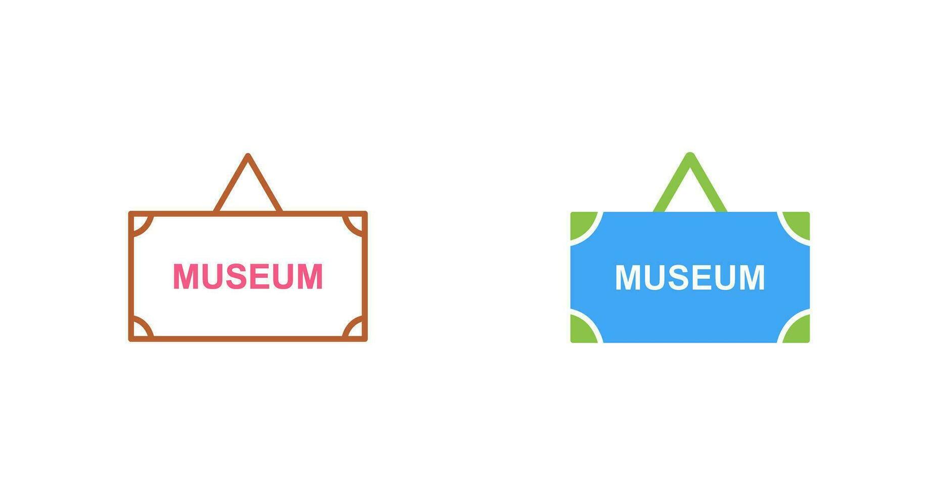 icono de vector de etiqueta de museo