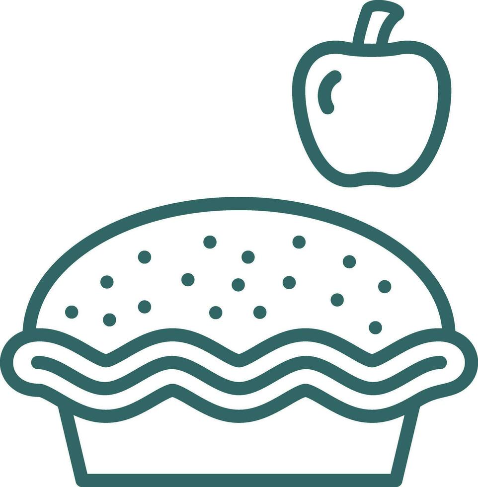 Apple pie Vector Icon Design