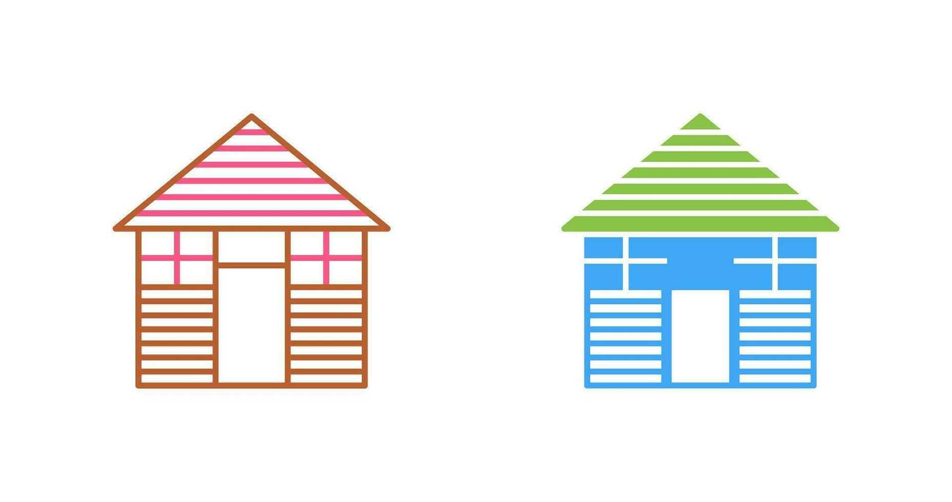 Wood Cabin Vector Icon