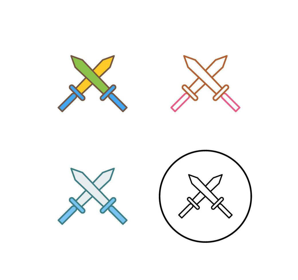 Unique Two Swords Vector Icon