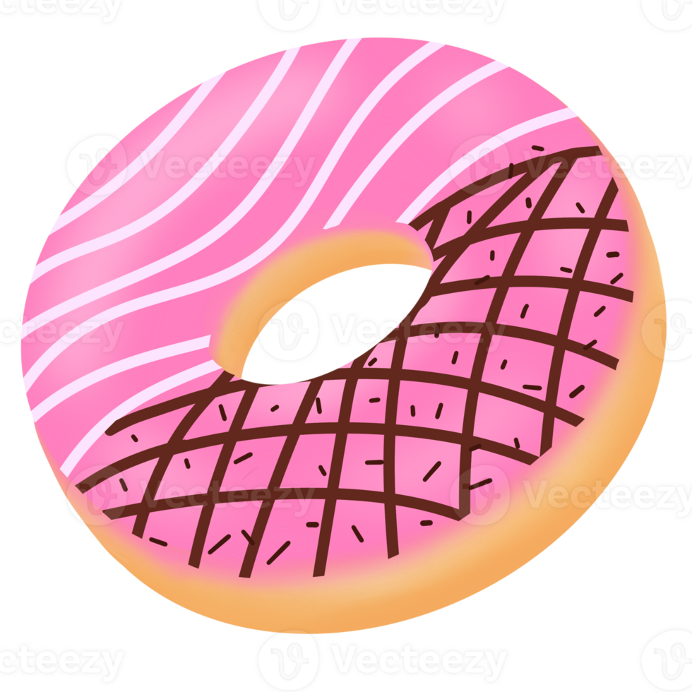 donut with chocolate icing png