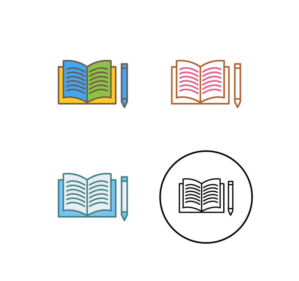 Unique Pencil and Book Vector Icon