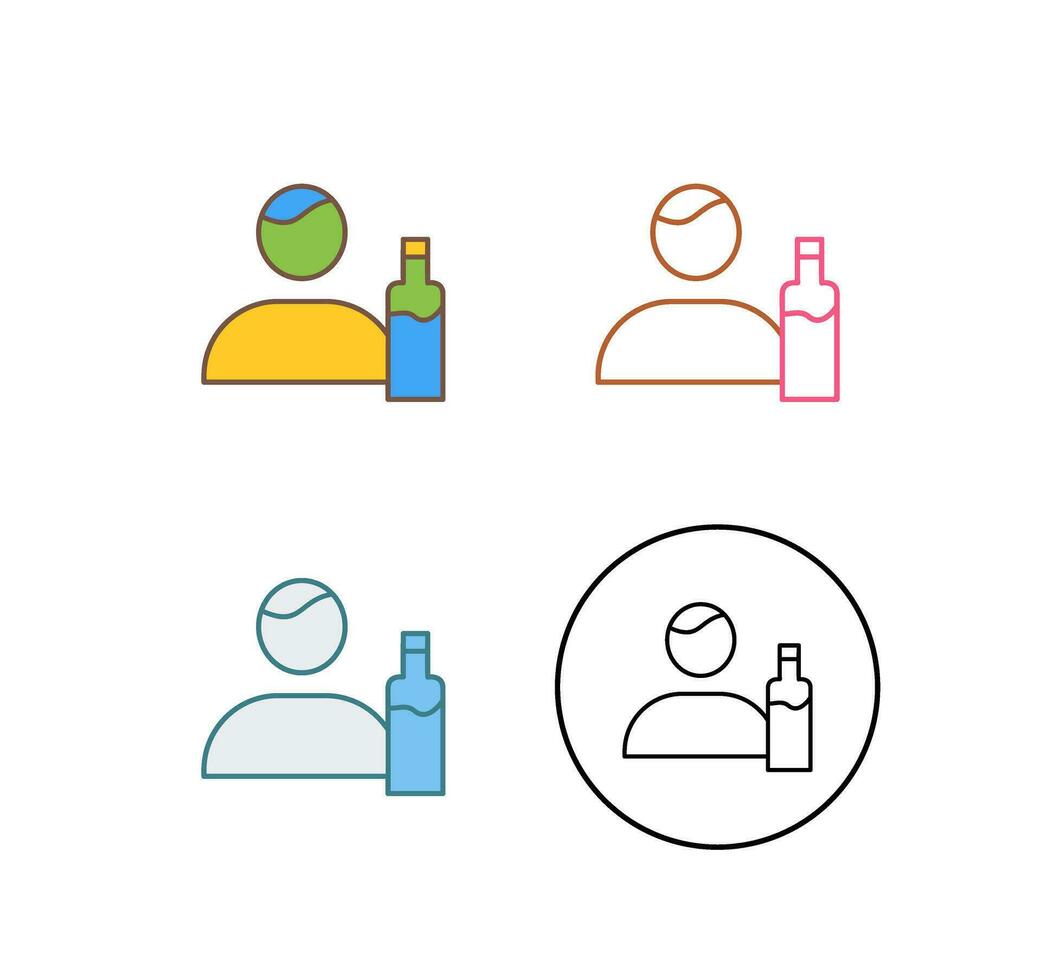 Unique Man And Drink Vector Icon