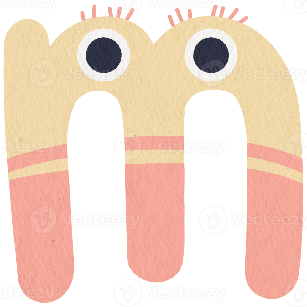 Monster lower case alphabet m png