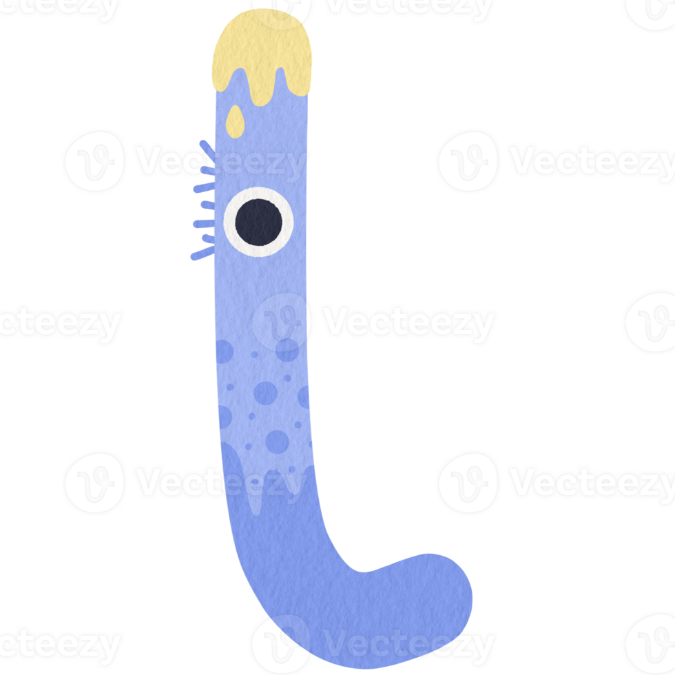 Monster lower case alphabet l png