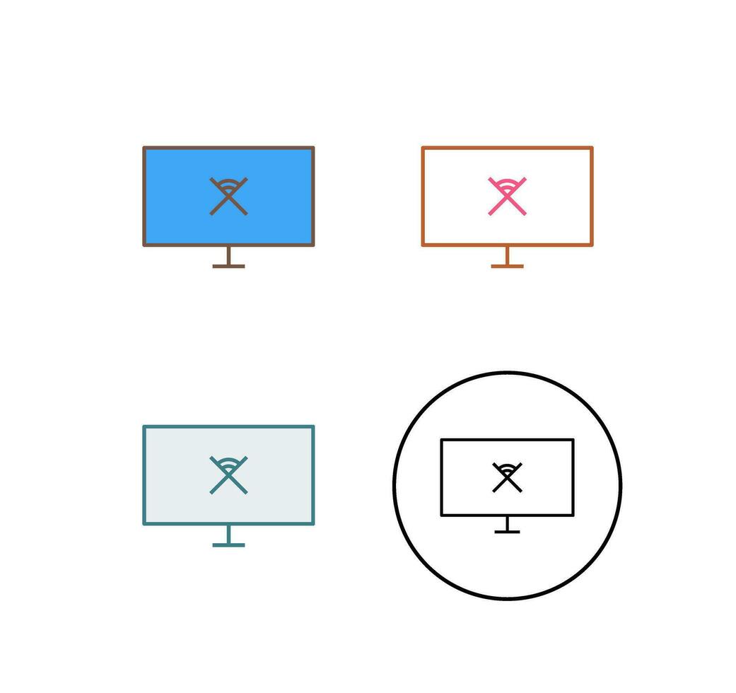 Unique Disconnected Network Vector Icon