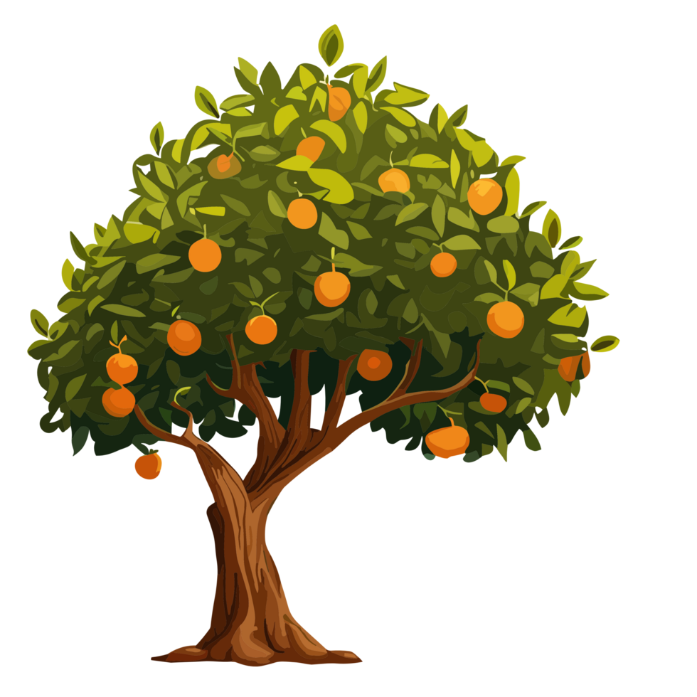 laranja árvore transparente plano de fundo,ai generativo png